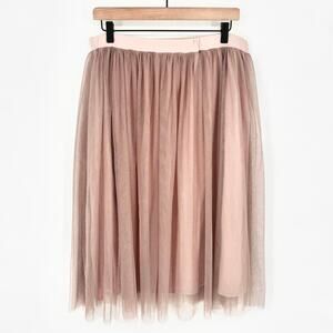 Garnet Hill Blush Pink Tulle Skirt Size L